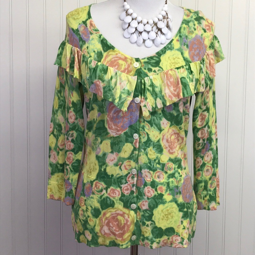 Anthropology Yellow Bird Sweater